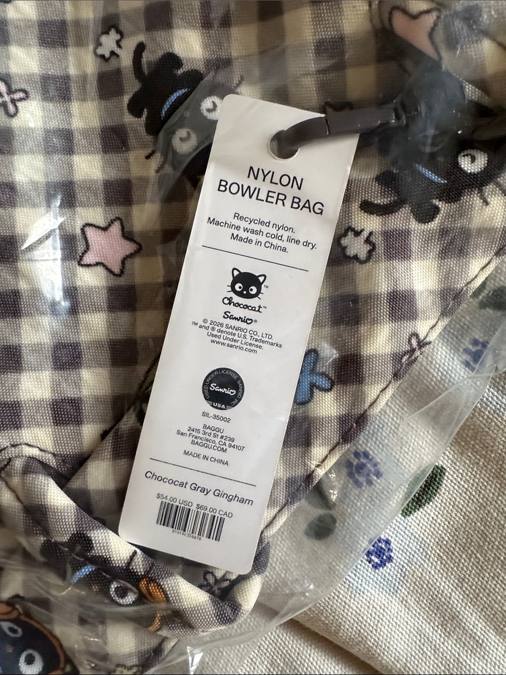 Baggu Nylon Bowler Bag - Chococat (NWT) - Picture 5 of 5